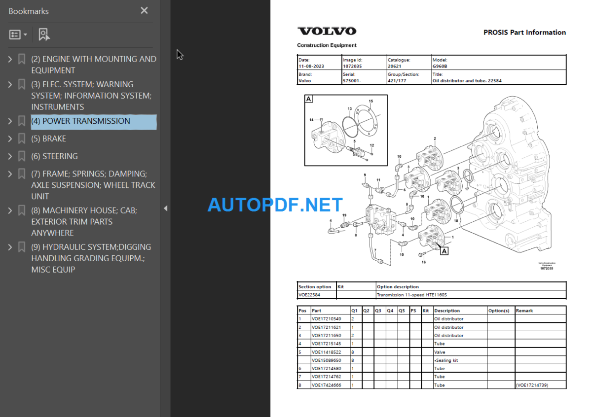 G960B Parts Manual