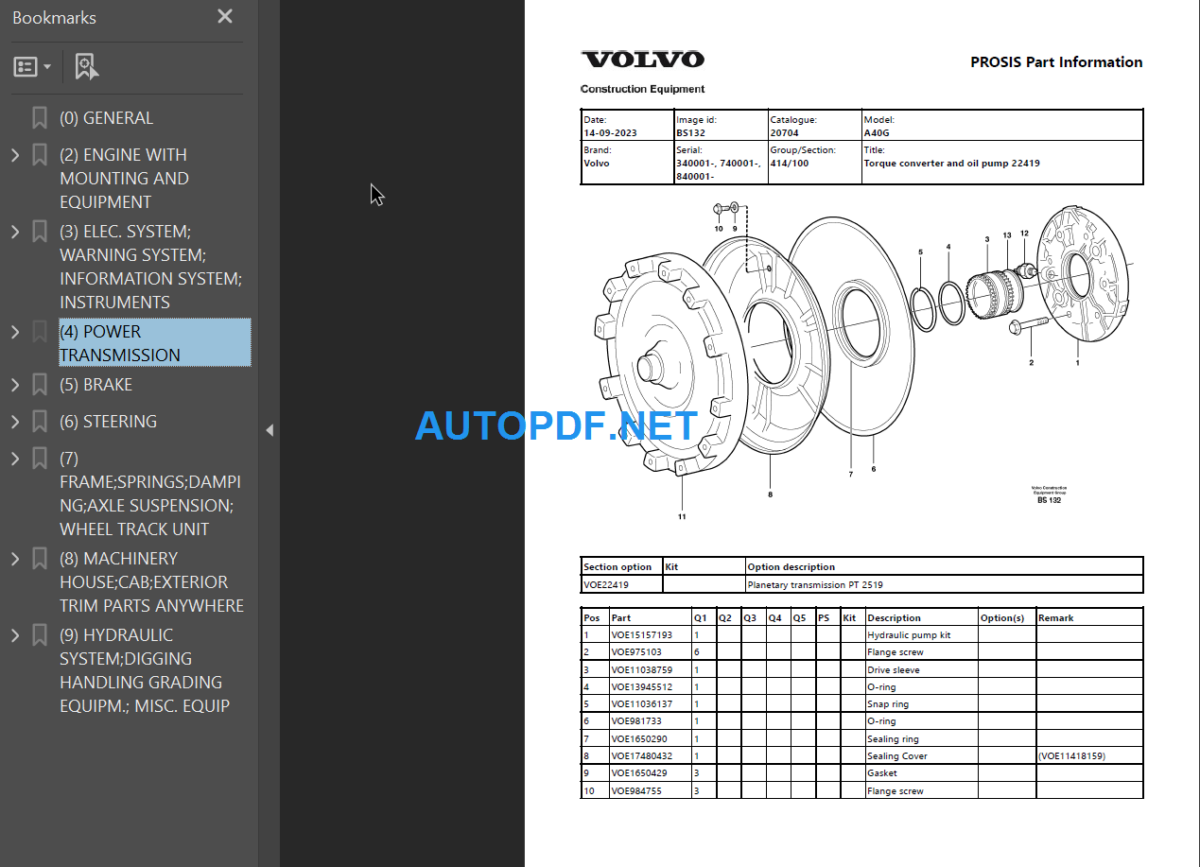 A40G Parts Manual