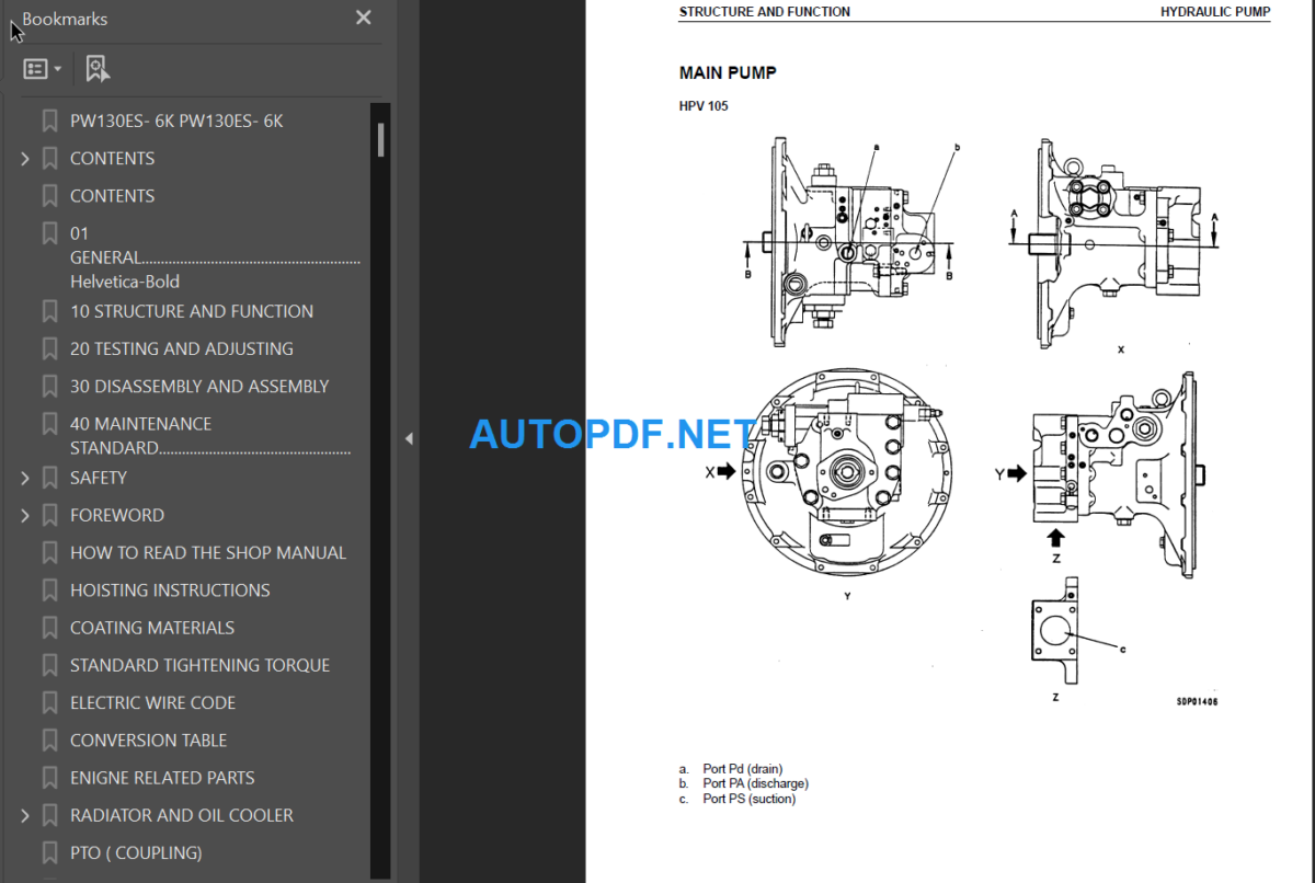 PW130ES-6K (K32001 and up) Shop Manual