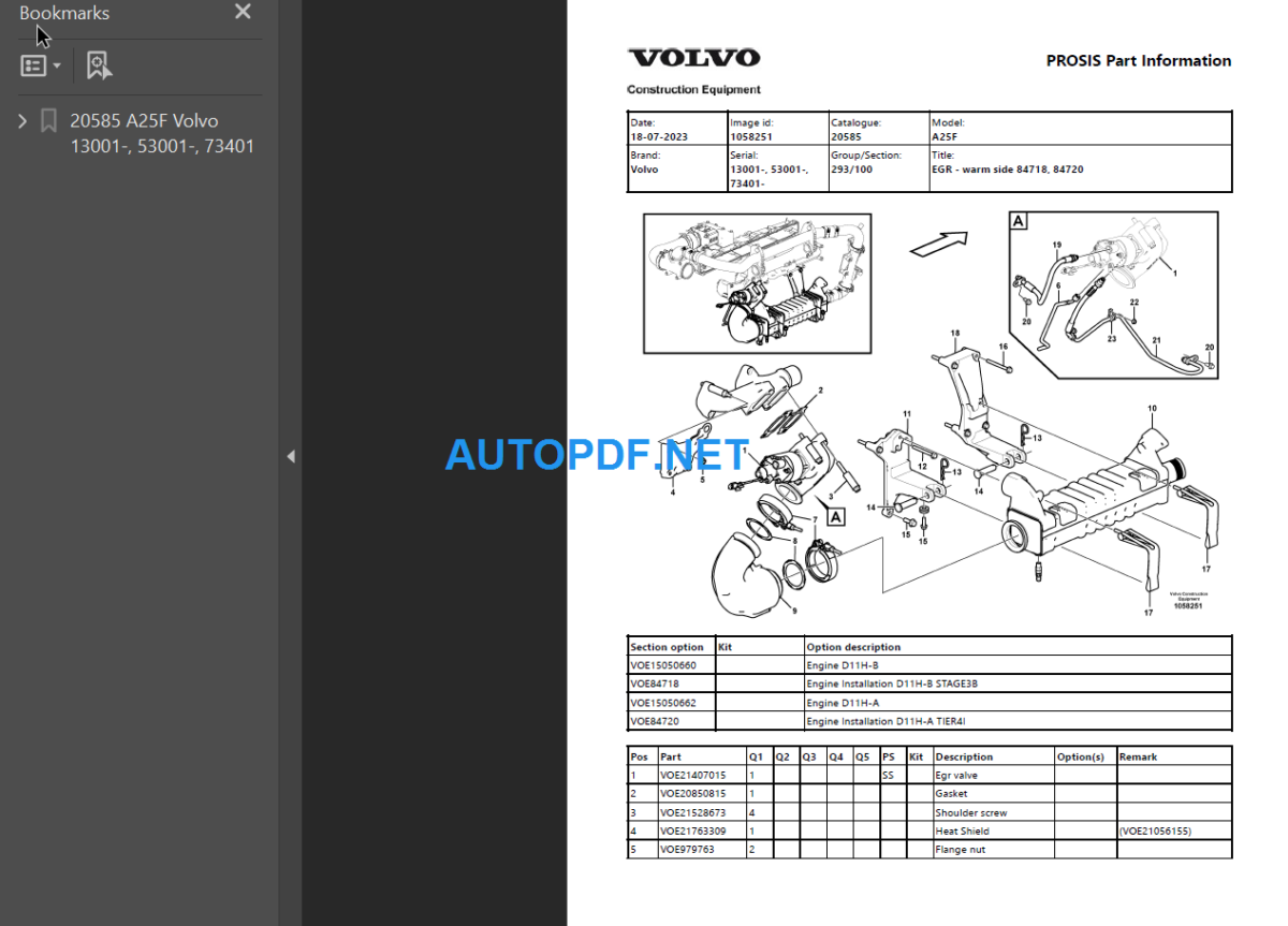 A25F Parts Catalog Manual