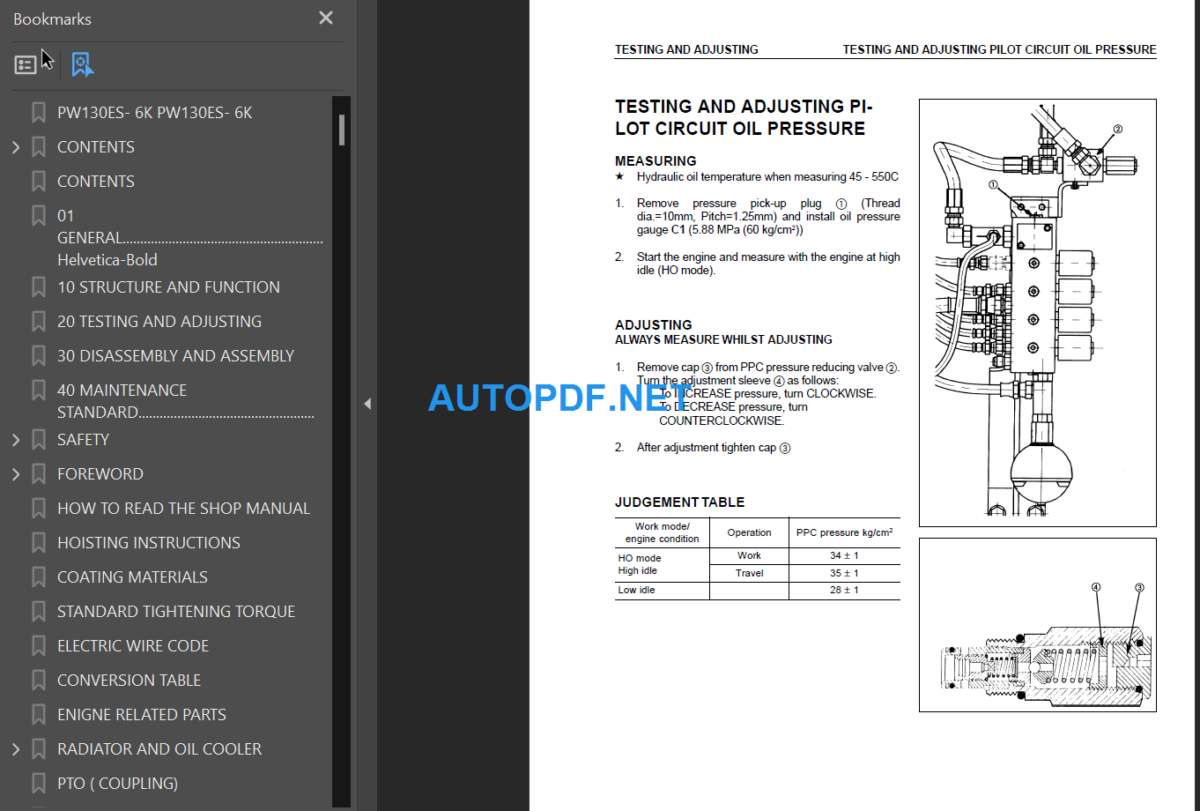 PW130ES-6K (K32001 and up) Shop Manual