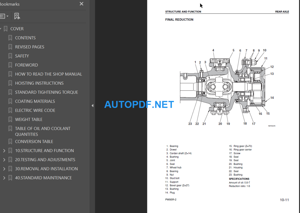 PW95R-2 (21D0210001, 21D0220001 and up) Shop Manual