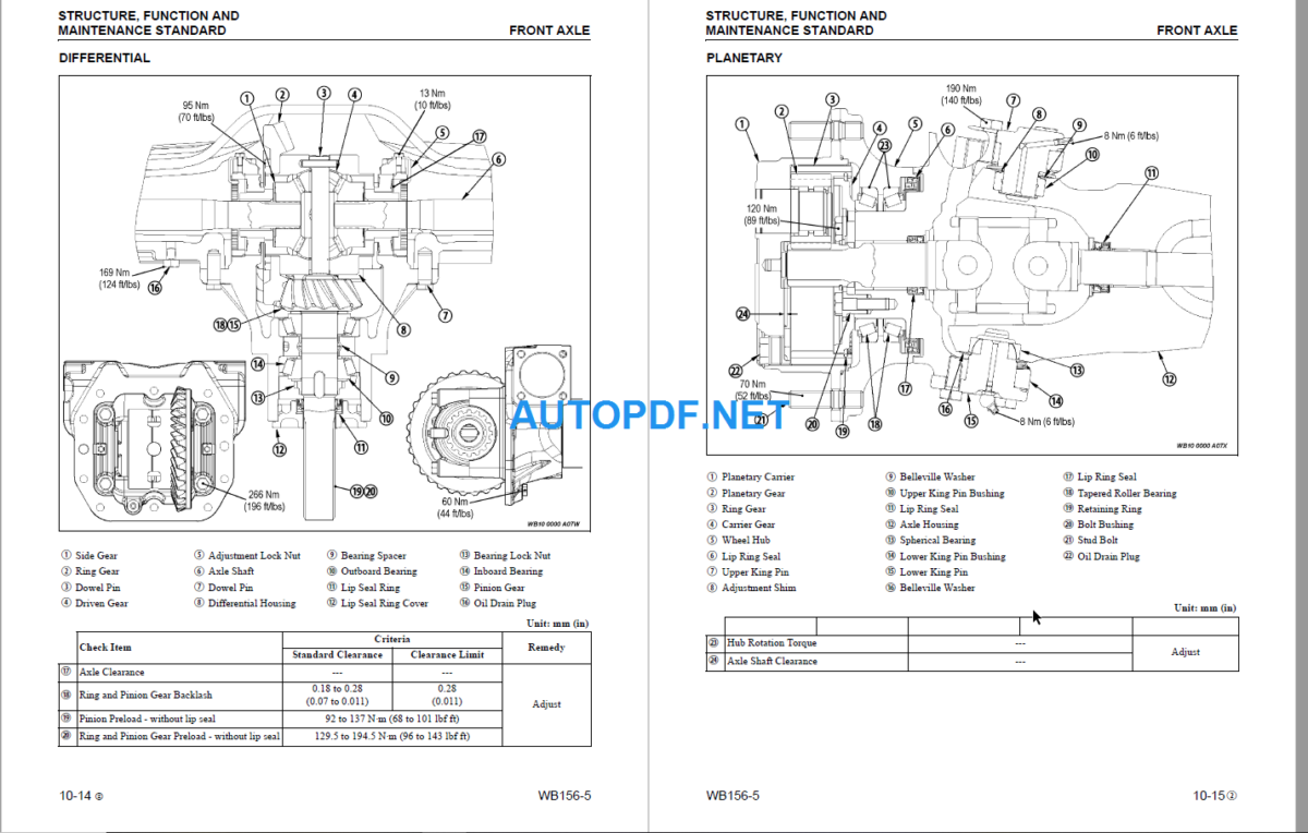 WB156-5 A63001 and UP Shop Manual