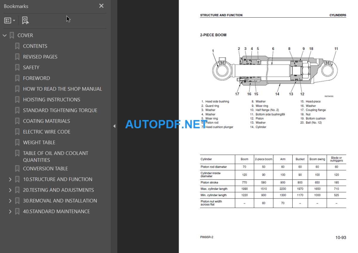 PW95R-2 (21D0210001, 21D0220001 and up) Shop Manual