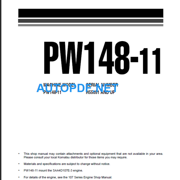 PW148-11 Shop Manual