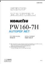 PW160-7H Shop Manual