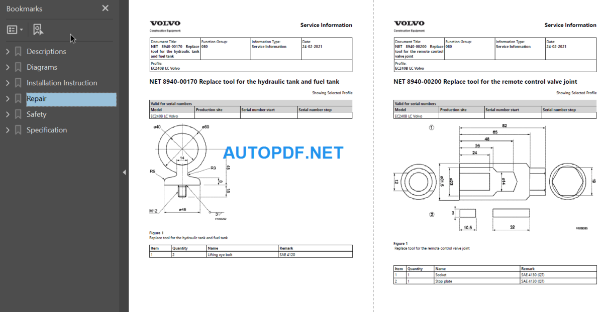 EC240B LR Service Repair Manual