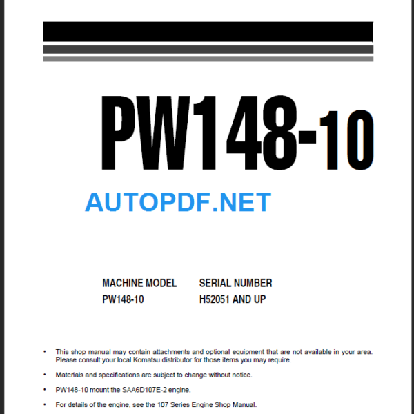 PW148-10 Shop Manual