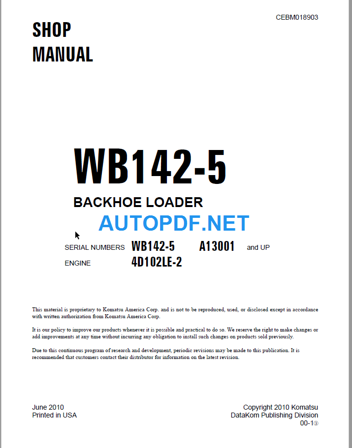 WB142-5 Shop Manual
