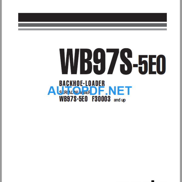 WB97S-5E0 (F30003 and UP) Shop Manual