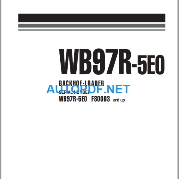 WB97R-5E0 (F80003 and UP) Shop Manual