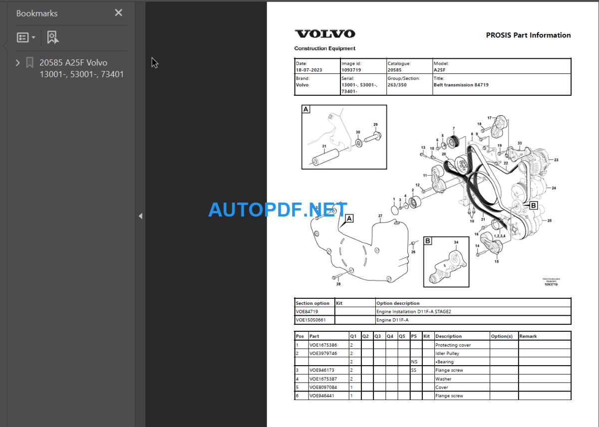 A25F Parts Catalog Manual
