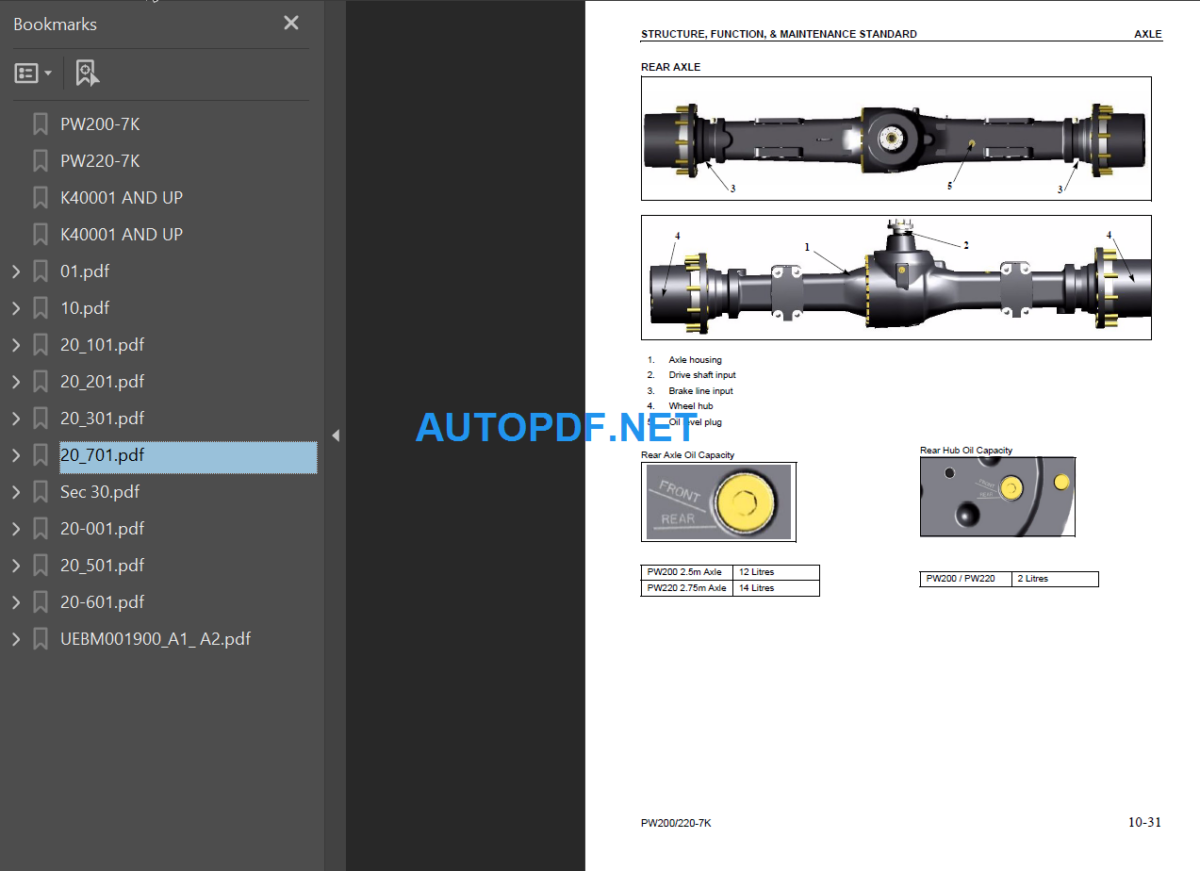 PW200-7K, PW220-7K Shop Manual