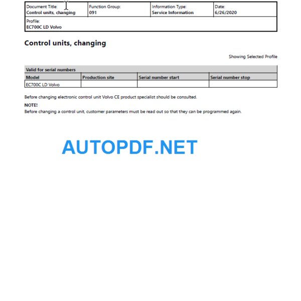 EC700C LD Service Repair Manual