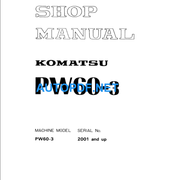 PW60-3 Shop Manual