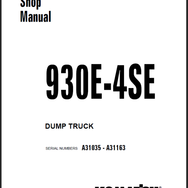 Komatsu 930E-4SE (A31035 - A31163) Shop Manual