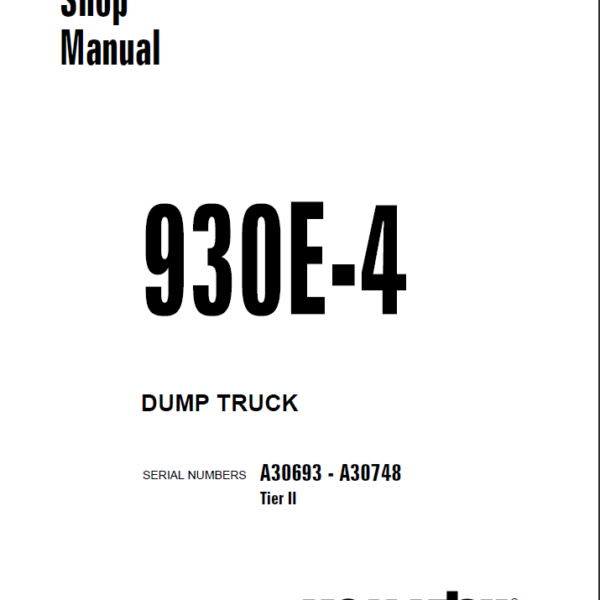 Komatsu 930E-4 (A30693 - A30748 Tier II) Shop Manual