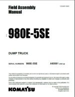 Komatsu 980E-5SE Field Assembly Manual