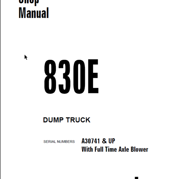 Komatsu 830E (A30741 & UP With Full Time Axle Blower) Shop Manual