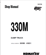 Komatsu 330M (A10190 - A10211) Shop Manual