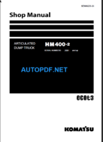 HM400-2 (SERIAL NUMBERS 2001 and up) Shop Manual