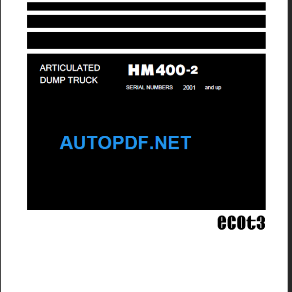 HM400-2 (SERIAL NUMBERS 2001 and up) Shop Manual