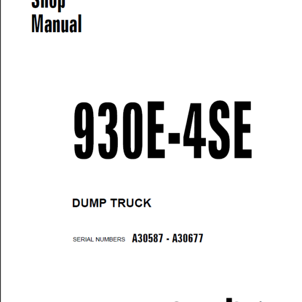 Komatsu 930E-4SE (A30587 - A30677) Shop Manual