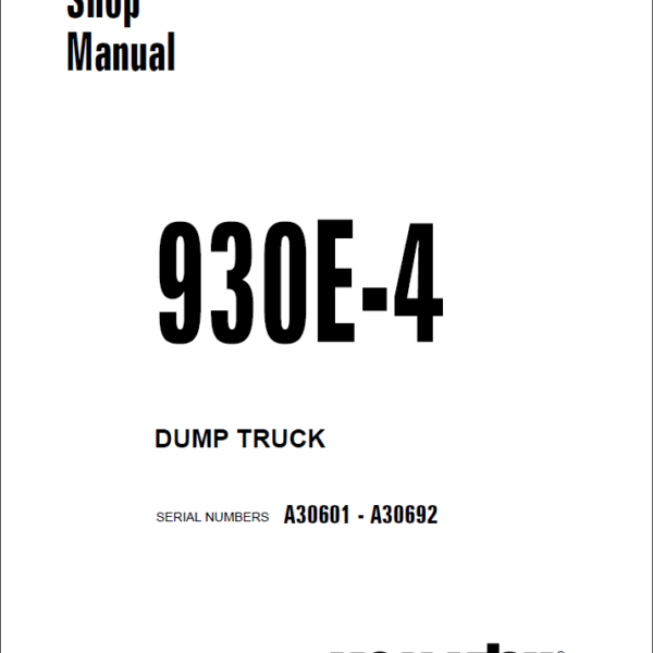 Komatsu 930E-4 (A30587 - A30677) Shop Manual