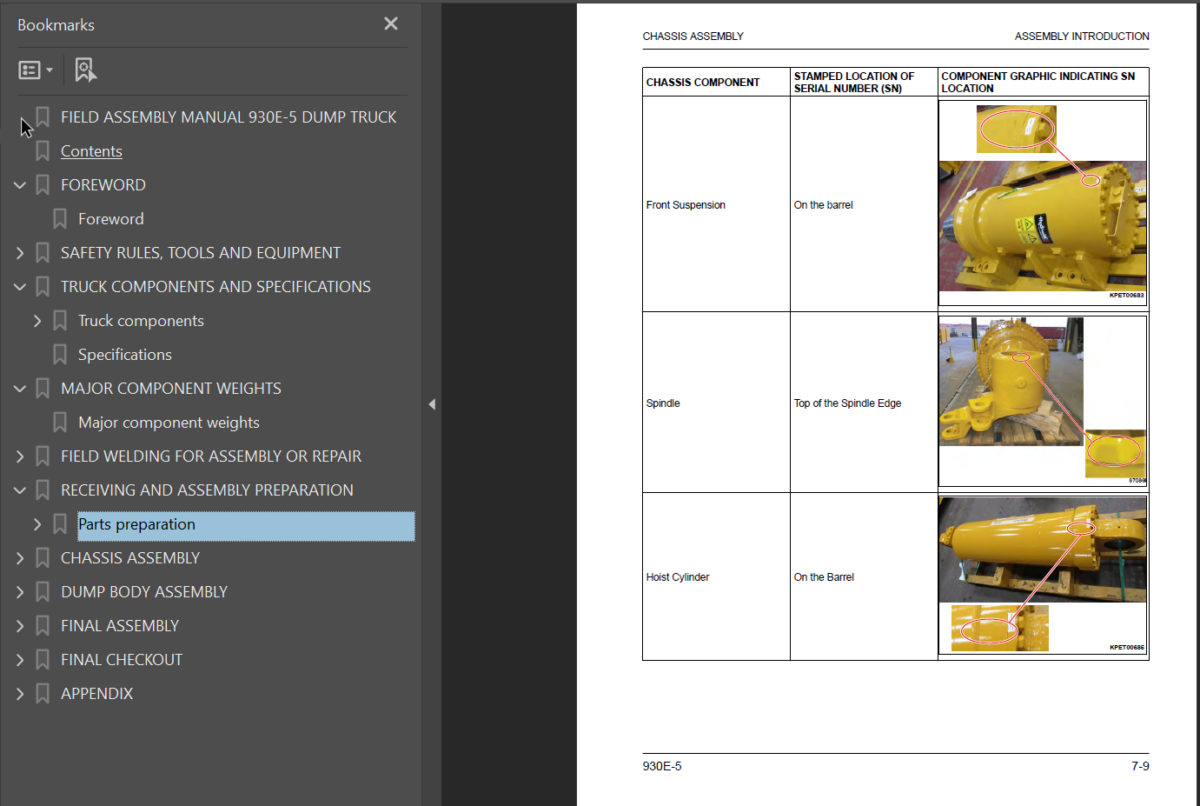 Komatsu 930E-5 Field Assembly Manual (A40216 and up)