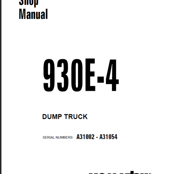 Komatsu 930E-4 (A31002 - A31054) (CEBM023603) Shop Manual