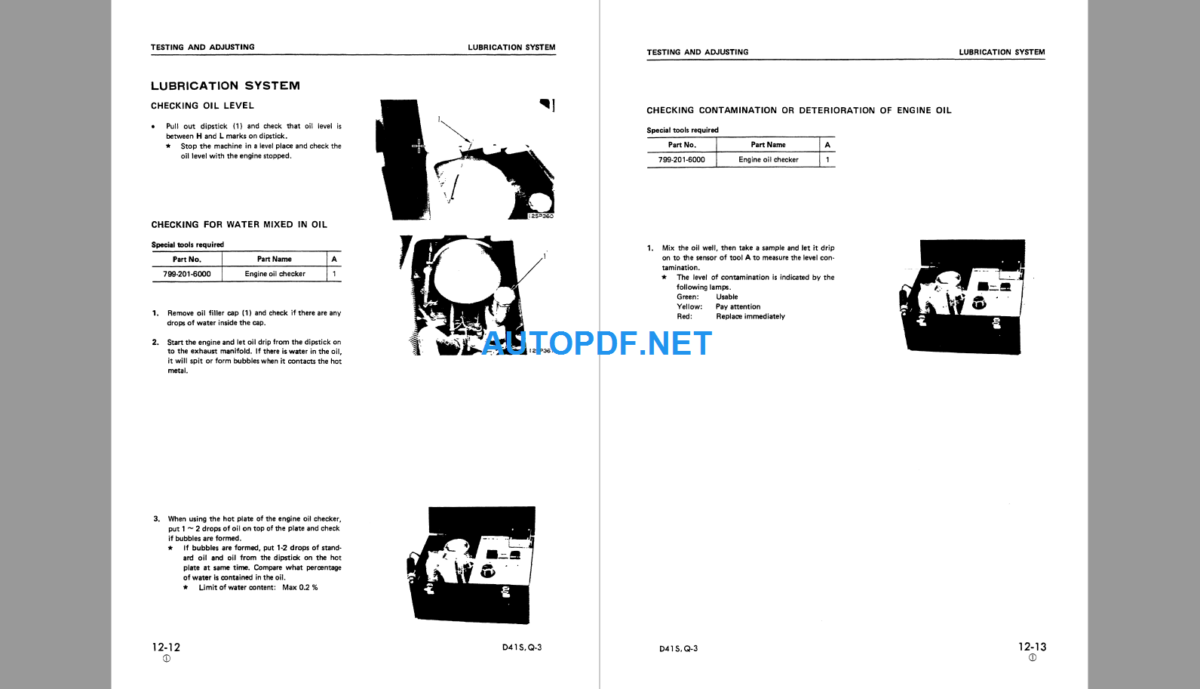 Komatsu Dozer D41SQ-3 Shop Manual