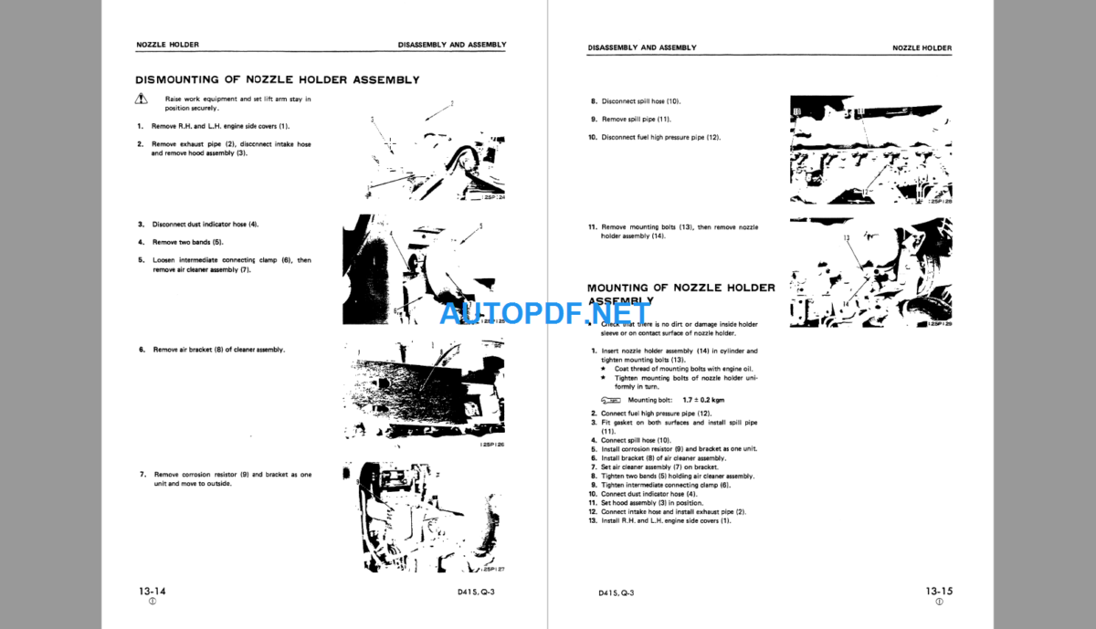 Komatsu Dozer D41SQ-3 Shop Manual