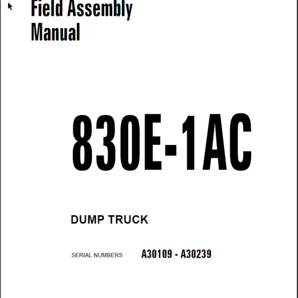 Komatsu 830E-1AC (A30109 - A30239) Shop Manual