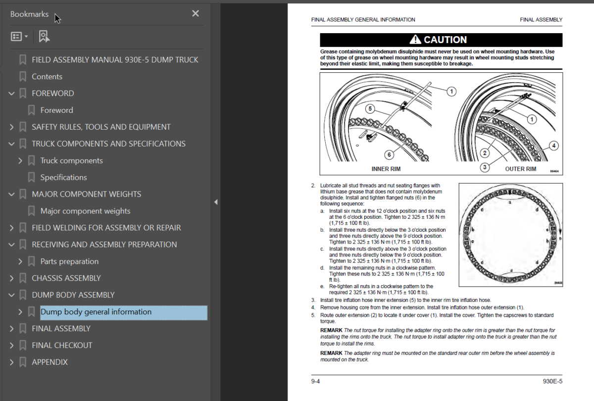 Komatsu 930E-5 Field Assembly Manual (A40216 and up)