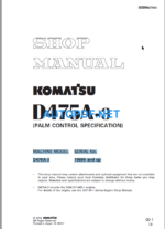 Komatsu Dozer D475A-3 Shop Manual