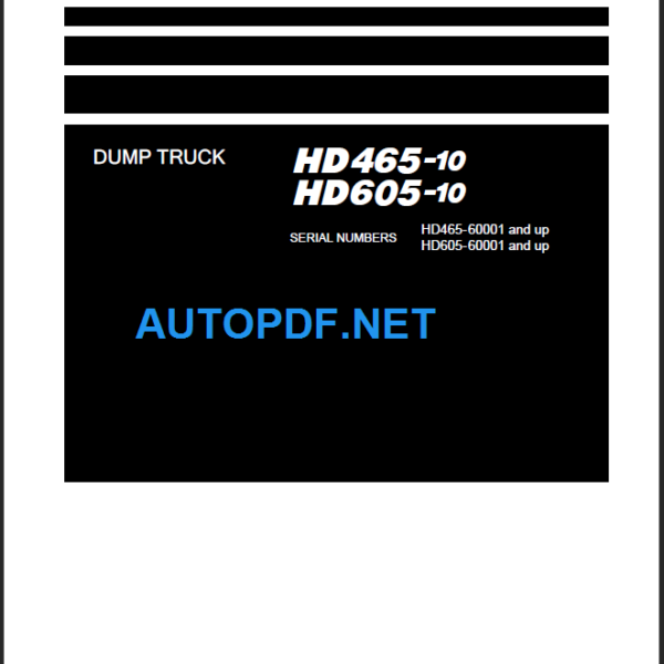 Komatsu HD465-10 HD605-10 Shop Manual