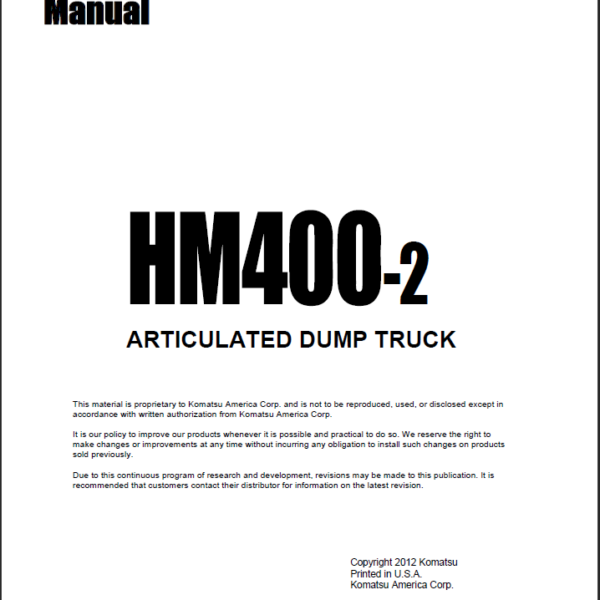 HM400-2 Field Assembly Manual