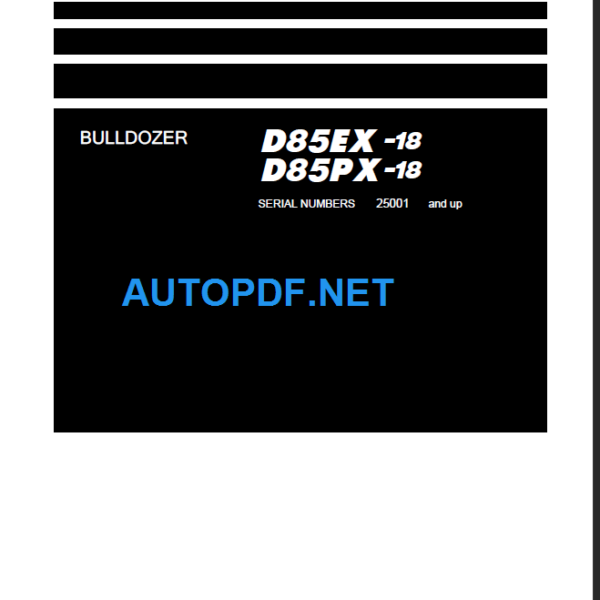 D85EX-18 D85PX-18 Shop Manual