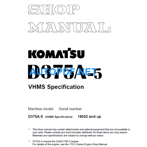 D375A-5 Shop Manual