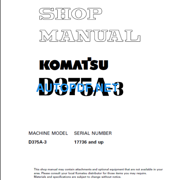 D375A-3 Shop Manual