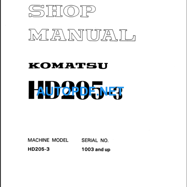 HD205-3 Shop Manual