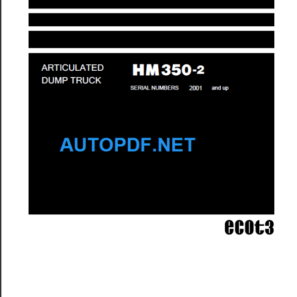 HM350-2 (SERIAL NUMBERS 2001 and up) Shop Manual