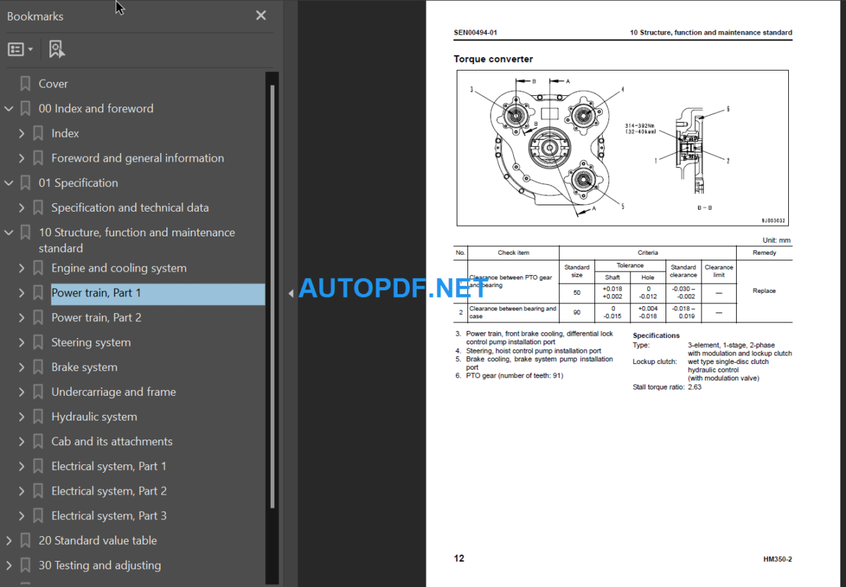 HM350-2 (SERIAL NUMBERS 2001 and up) Shop Manual