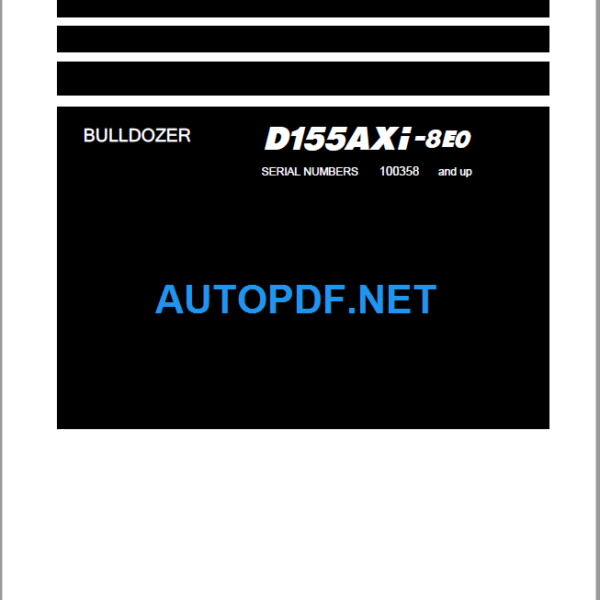 Komatsu Dozer D155AXI-8E0 Field Assembly Instruction