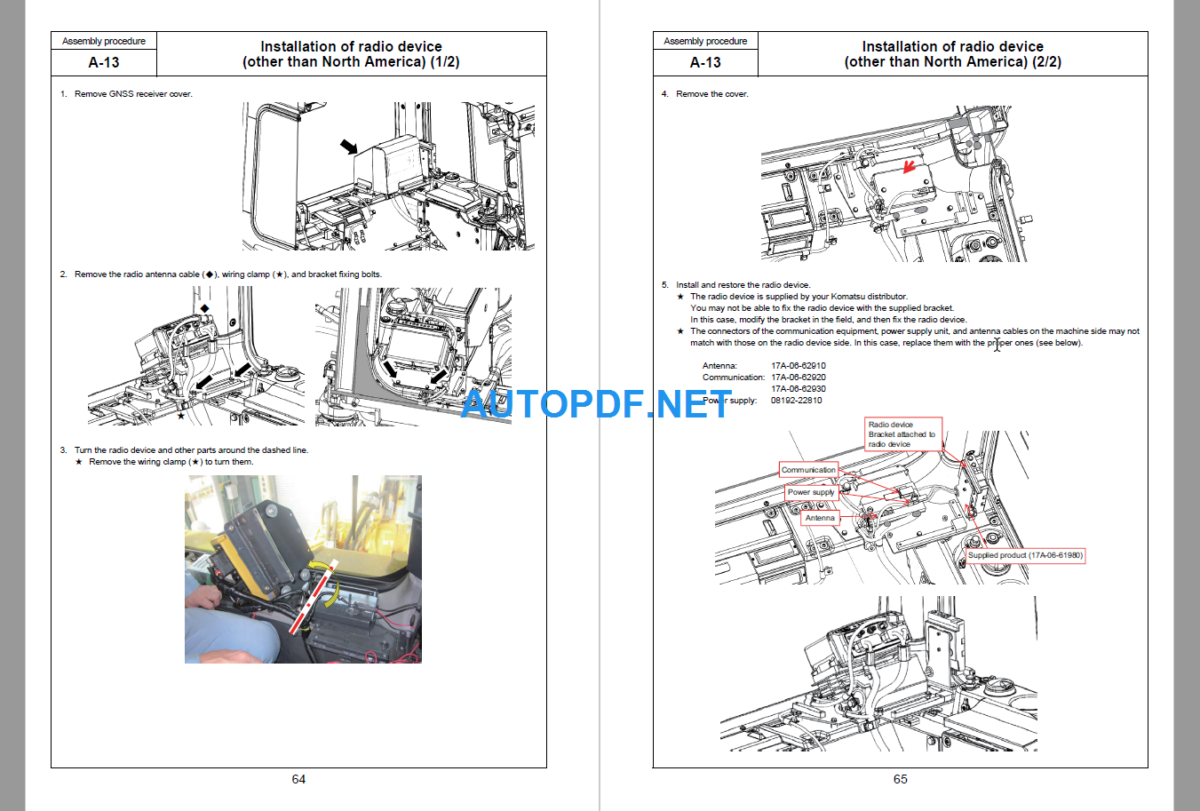 Komatsu Dozer D155AXI-8E0 Field Assembly Instruction