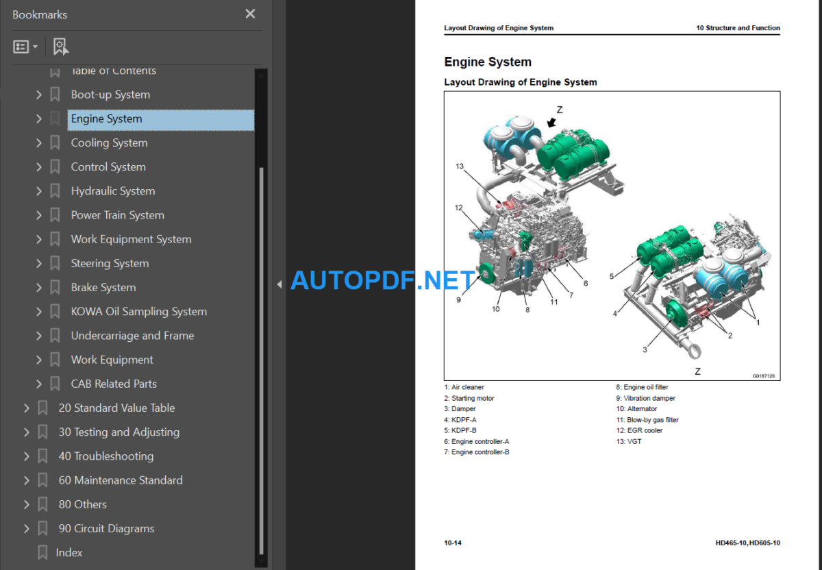 Komatsu HD465-10 HD605-10 Shop Manual