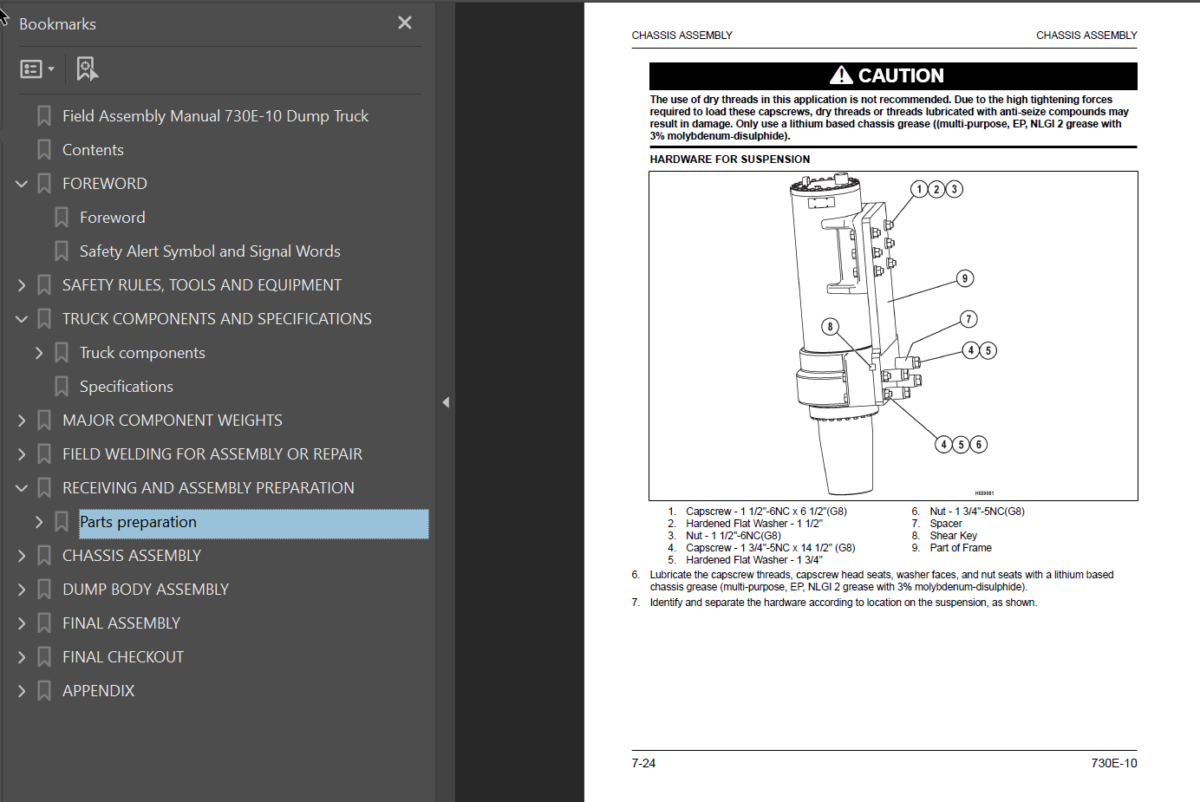 Komatsu 730E-10 Field Assembly Manual