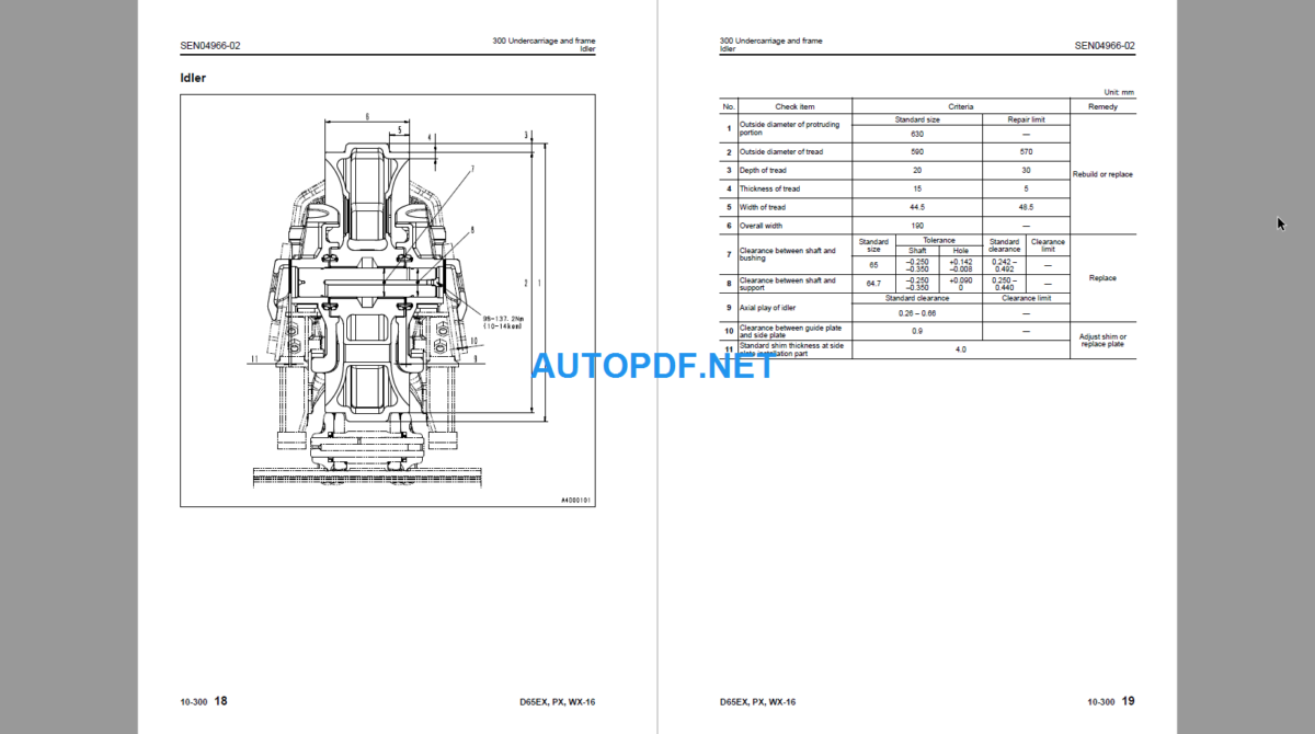 Komatsu Dozer D65EX-16 D65PX-16 D65WX-16 Shop Manual