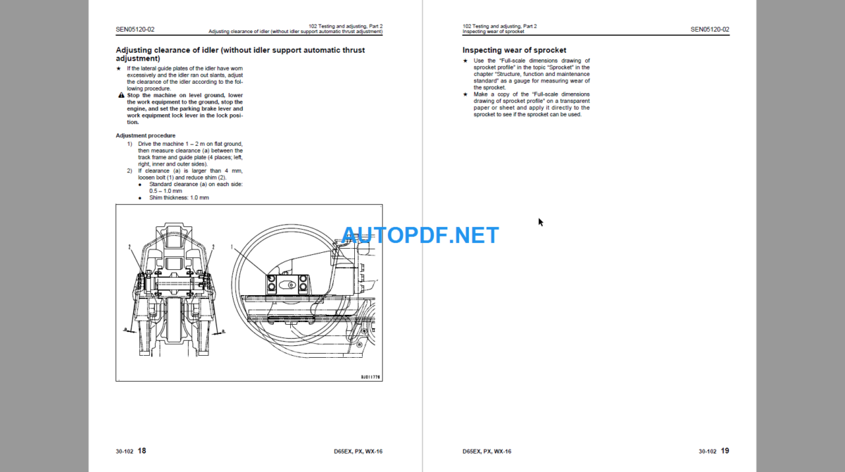 Komatsu Dozer D65EX-16 D65PX-16 D65WX-16 Shop Manual