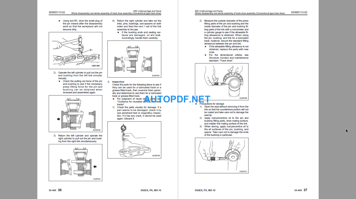 Komatsu Dozer D65EX-16 D65PX-16 D65WX-16 Shop Manual